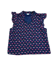Top smanicato floreale J Crew - taglia grande collo con volant - Foto 1 di 6