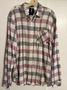 Camisa a Cuadros de Franela Billabong Design Works Para Hombre Talla Grande 100% Algodón Blanca - Imagen 1 de 4