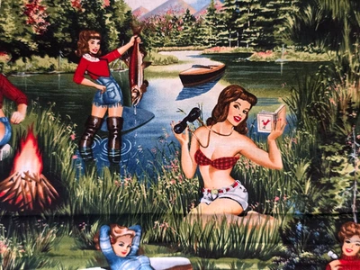 ALEXANDER HENRY De Leon Design Girls Outdoors "Back To Nature" NEW OOP! - Image 1 of 4