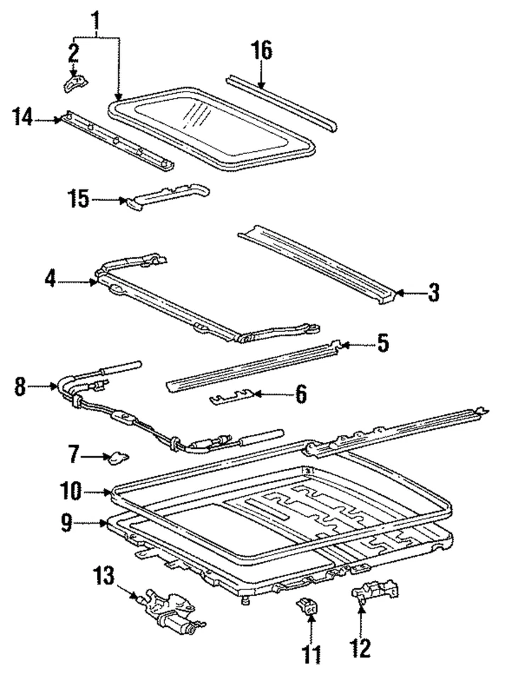 Trilho de gotejamento traseiro Toyota genuíno 61029-60010 - Imagem 1 de 1