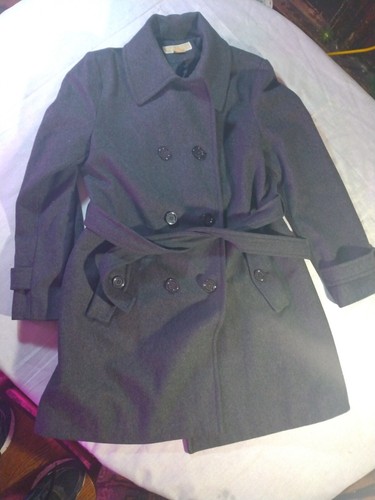 Cappotto Michael Kors donna 12lana blu doppiopetto manica lunga colletto trench