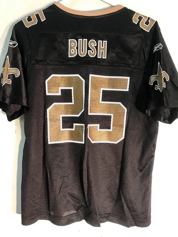 Reebok Women's NFL Jersey New Orleans Saints Reggie Bush Black sz L Cover