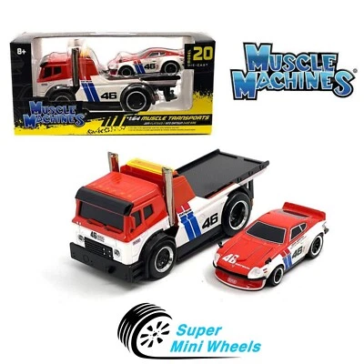 Muscle Machines 1:64 JDM plataforma plana y Datsun 240Z BRE #20 1972 Foto 1 de 2