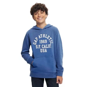 Gap Unisex Kids Size XS (4/5) Blue San Francisco Logo Hooded Sweatshirt NWT - Picture 1 of 8