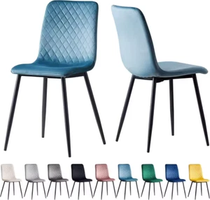 Esszimmerstühle 2er Set luxuriös Samt mit eleganten Metallbeinen - Lexi Collection - Bild 1 von 15