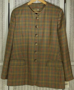 EQUORIAN Vintage Checked Tweed Blazer UK16 NEW With Tags Wool Jacket 41″ Bust - Picture 1 of 9