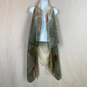 Damen Chiffon transparent Wasserfall Kimono Top Einheitsgröße Blumen Fee Boho ätherisch - Bild 1 von 10