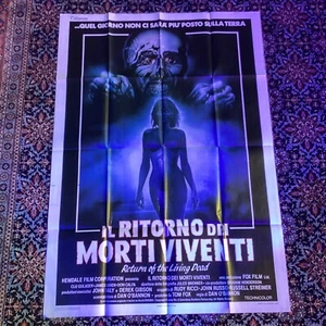 "Póster de película italiana gigante de la noche de los muertos vivientes 1985-39""x55"" RARO" - Imagen 1 de 16