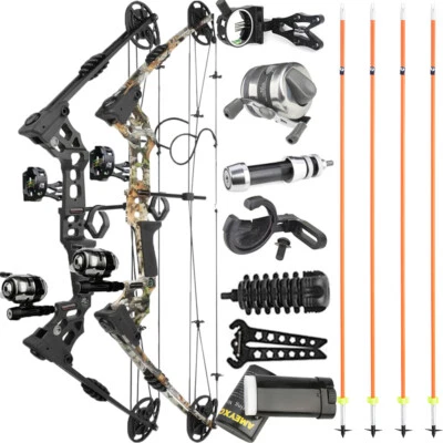 Bowfishing Set 20-70lbs Adjustable Archery Compound Bow Fishing Hunt 320fps R/LH - Image 1 of 4
