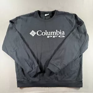 Columbia PFG Pullover Sweatshirt Mens Large Black Fleece Soft Crewneck Sweater - Picture 1 of 9