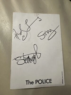 Vintage The Police Rock Band Signed Picture Card Reproduction # 504 - Image 1 of 2