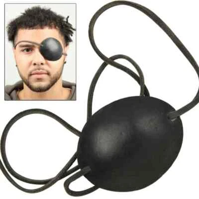 Parche de cuero para ojos Capitán pirata negro para disfraz y disfraces en general 40" Foto 1 de 3