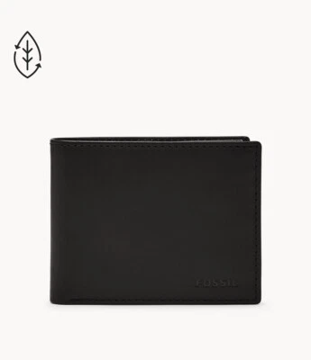 Cartera negra Fossil Derrick RFID Passcase ML3771001 para hombre Foto 1 de 4