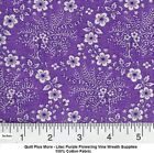 Lilac Purple Flowering Vine Wreath Supplies 100% Cotton Fabric by the 1/4 yard