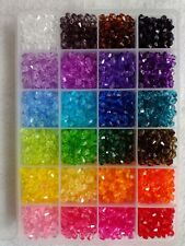 multicolor bicone glass seed beads 4 mm includes bead holder