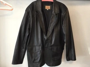 Los Altos Black Western Leather Blazer Jacket XL - Picture 1 of 8