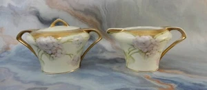 RS Germany handbemalte Porzellan Zuckerdose und Milchkännchen signiert vom Künstler - Bild 1 von 12