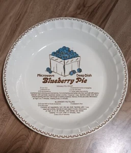 Vintage Royal China TORTA DI MIRTILLI ricetta piatto profondo microonde 11 pollici raccolta campagna - Foto 1 di 2