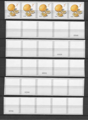 Scott #5256 2c Lemons Complete Back Number Set (6) PNC5, Plate B11111, MNH, F-VF - Image 1 of 2