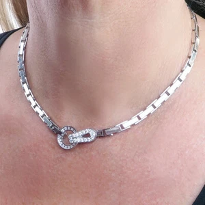 Collar Cartier AGRAFE brillantes oro blanco 750 vintage - Imagen 1 de 5
