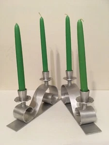 Vintage and Rare ~ Pair of Everlast MCM Hand Forged Candle Holders - Picture 1 of 6