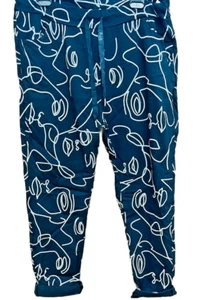 TREDY AKtuell Mode Faces Woman Print Stretch Hose Schwarz Weiss NEU 44 46 48 50 - Bild 1 von 4