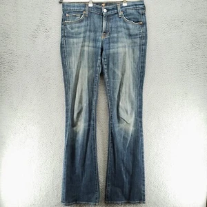 7 For All Mankind Jeans Womens 29 Blue Medium Wash Bootcut Low Rise Actual 32x34 - Picture 1 of 15