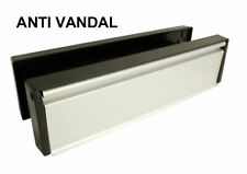 Anti-Vandal Framemaster 12" Letterbox UPVC or Timber Doors 40-80mm Satin Steel