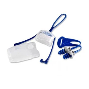 Aqua Sphere Tappi per le orecchie blu navy/grigi, cordino e custodia inclusi - Foto 1 di 1