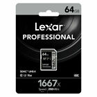 Lexar 1667X 64Gb 128Gb 256Gb Sdhc Sdxc Card V60 4K Uhs-Ii U3 Cl10 250Mb/S