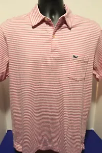 Vineyard Vines Golf Polo White/Gray Stripes Size Large Polyester/Spandex Nice! - Picture 1 of 11