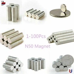 N50 Super Strong Rare Earth Magnet Neodymium Disc Round Cylinder Magnet - Picture 1 of 18