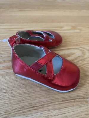 Dorothy Wizard of Oz Ruby Red Ballet Flats Shiny Shoes Size 2 4-6 Months Baby - Image 1 of 4