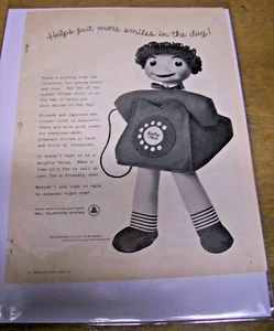 Original 1957 Bell Telephone Dolly Phone Rag Doll Magazine Ad - Bild 1 von 1