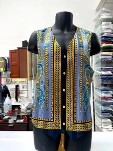 NUEVO Chaleco Creme De Seda para Hombre Moda 100% Seda Suave Tacto Premium Multicolor EE. UU. - Imagen 1 de 4