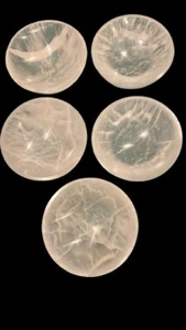 Wholesale Bulk Lot 5 Pack Of Selenite White Crystal Bowl Carved Decor 4-4.5 Inch - Picture 1 of 11