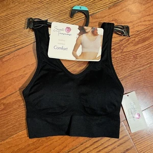NWT Womens Black Secret Treasures Seamless Comfort Pull Over Bra Size Small - Picture 1 of 12