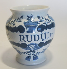 Vintage Delft P: Rudy Blue White Apothecary Jar Oud Delft