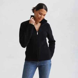 New $115 Kashwére Women's Full Zip Solid Sport Jacket, Black, X-Large - Picture 1 of 5