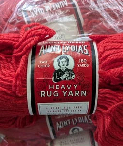 VTG Aunt Lydia's Heavy Rug Yarn Cotton & Rayon Blend 180 yds New/Old Stock 13pc - Picture 1 of 10