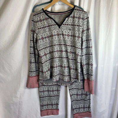 Tommy Hilfiger Pajamas Gray Patterned Women's Thermal Sz XL EUC - Image 1 of 4