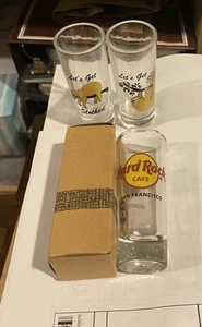 2x Hard Rock Cafe Shot Glass-SAN FRANCISCO w/Boxes + Bonus Sloth Shot Glasses! - Picture 1 of 2