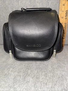 AMBICO weiches schwarzes Leder Kamera Video Camcorder Tasche verstellbarer Riemen Vintage - Bild 1 von 13