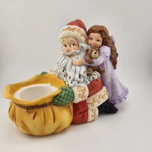Babbo Natale con bambina portacandele votivo natalizio Partylite no topper giocattolo - Foto 1 di 6