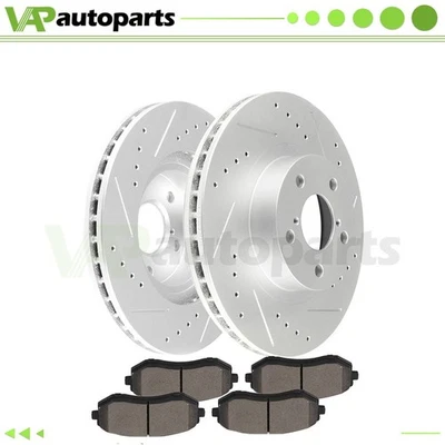For Saab 9-2X 2005-2006 Drilled Front Brake Disc Rotors and Ceramic Pads 276mm - Изображение 1 из 4
