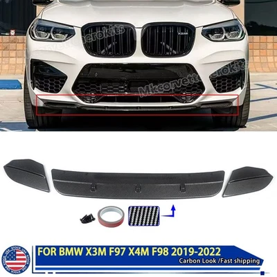 Carbon Look Front Splitter Lip ST For 2019-2021 BMW X3M X4M Competition F97 F98 Foto 1 de 4