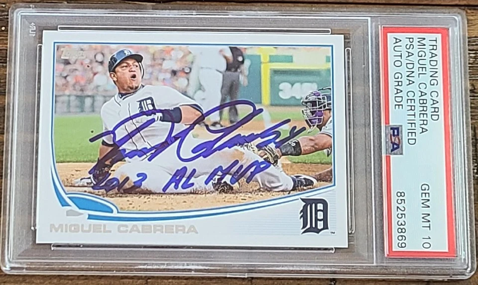 MIGUEL CABRERA SIGNED 2013 TOPPS #660 INSCRIBED 2013 AL MVP PSA DNA GEM MINT 10 - Image 1 of 1