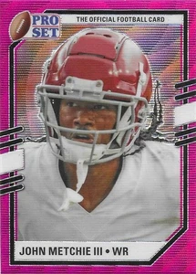 2022 Leaf Pro Set Draft - Metal Portraits John Metchie III #PSP-JM1 Pink Wave - Picture 1 of 2