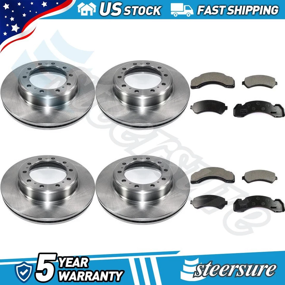 Juego de pastillas de freno de disco delanteras traseras DuraGo rotor de freno de disco para 1988-1990 GMC C7000 Foto 1 de 4