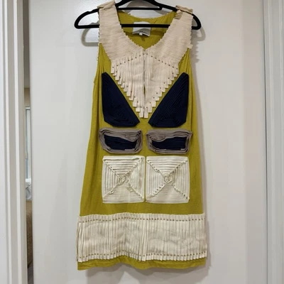 Mini Vestido Phillip Lim 3.1 100% Algodón Amarillo Sin Mangas $600 Talla Pequeña Foto 1 de 4
